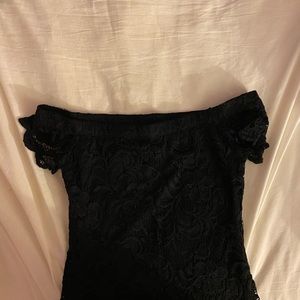 Black off the shoulder lace dress